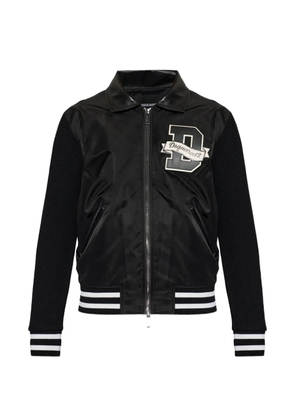 DSQUARED2 logo-patch panelled bomber jacket - Black