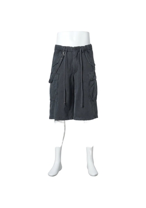 F.M.C.D. Sun-Faded drawstring-detail cotton cargo shorts - Black