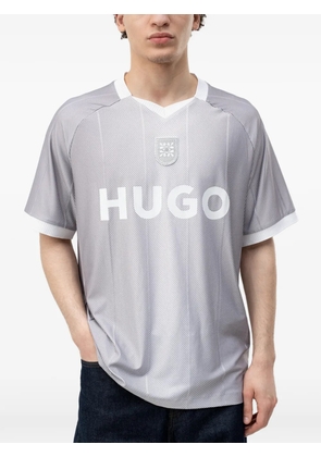 HUGO logo-print V-neck T-shirt - Grey