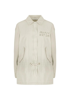 Alexander Wang dropped-waist logo-print parka - Grey