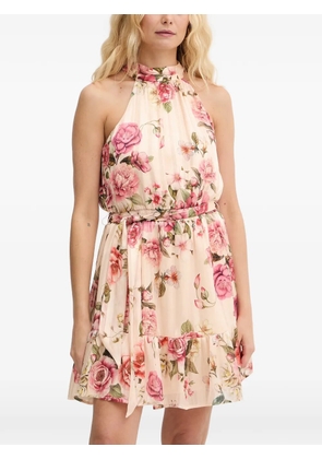 GUESS USA floral-print halterneck mini dress - Neutrals