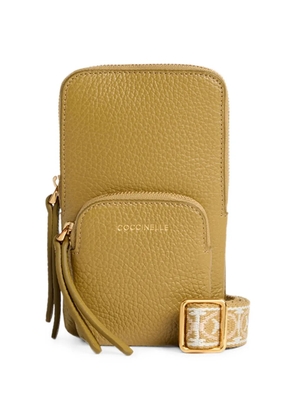 Coccinelle mini Pixie grained-leather phone bag - Green