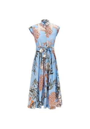 Marella graphic-print pleated shirt dress - Blue