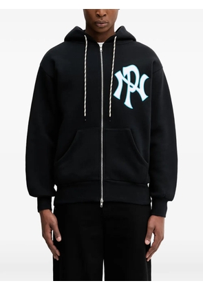 NO PROBLEMO logo-patch zip-up oversized hoodie - Black