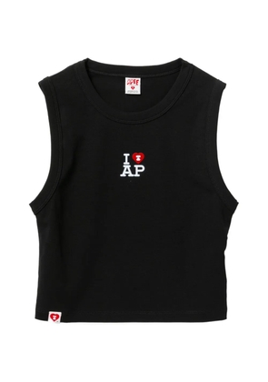 APEE™ by *A BATHING APE® logo-print cropped T-shirt - Black