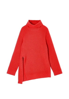 Giorgio Armani asymmetric-hem ribbed sweater - Red