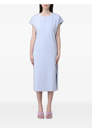 Ea7 Emporio Armani rhinestone-logo midi T-shirt dress - Blue