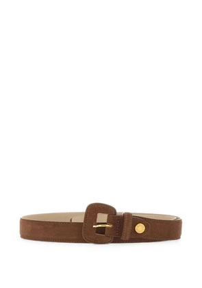 GIANNI CHIARINI logo-engraved suede belt - Brown