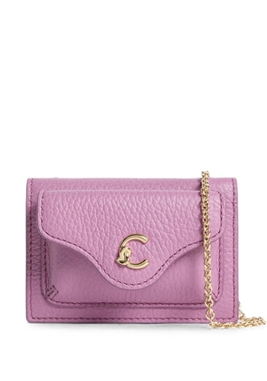 Coccinelle small C-Me logo-plaque chain-strap card holder - Purple