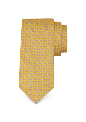 Ferragamo Turtles-print silk tie - Yellow