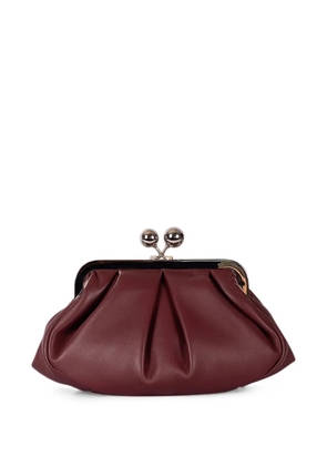Weekend Max Mara small Pasticcino pleated leather clutch bag - Red