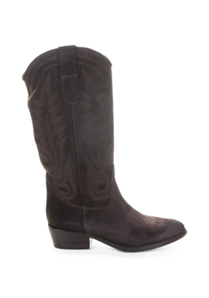 Delduca embroidered western-style boots - Brown