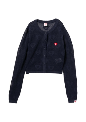 APEE™ by *A BATHING APE® heart-pattern pointelle cardigan - Blue