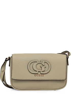 GUESS USA Isola logo-plaque pebbled shoulder bag - Green