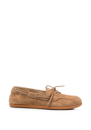 Pomme D´Or suede lace-up boat shoes - Neutrals
