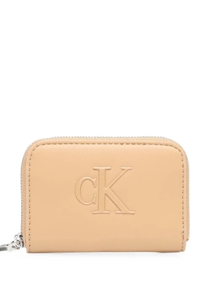 Calvin Klein logo-embossed zip-around wallet - Neutrals