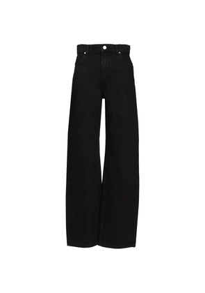 ISABEL MARANT logo-patch wide-leg jeans - Black