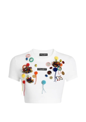 Dolce & Gabbana jersey T-shirt with applications - White