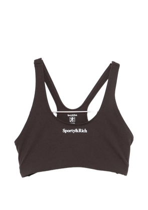 Sporty & Rich logo-print bra - Brown