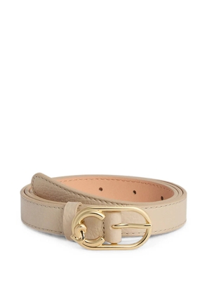Coccinelle logo-buckle pebbled belt - Neutrals