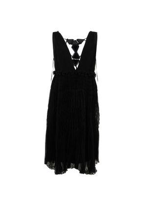 Alberta Ferretti pleated silk mini dress - Black