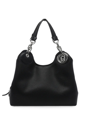 LIU JO medium logo-plaque chain-link shoulder bag - Black