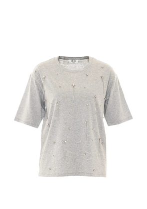 LIU JO crystal-embellishment T-shirt - Grey