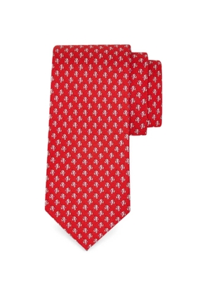 Ferragamo Mini Fish-print silk tie - Red