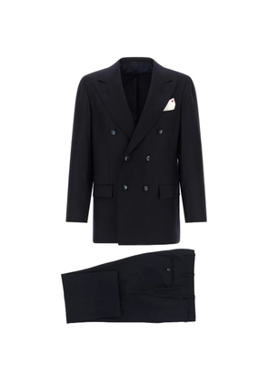 Kiton double-breasted peak-lapel suit - Blue