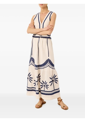 Marie Oliver Zahara embroidered sleeveless top - Neutrals