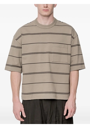 Comme des Garçons Homme striped pocket T-shirt - Neutrals