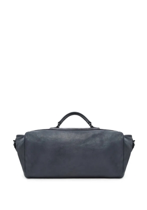 Giorgio Armani suede-panelled leather duffel bag - Grey