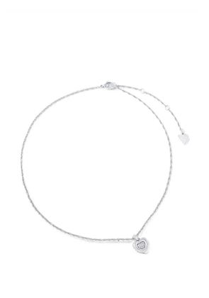 GUESS USA crystal-embellished heart-pendant necklace - Silver