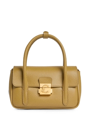 Coccinelle mini C-Me Lock grained-leather tote bag - Green
