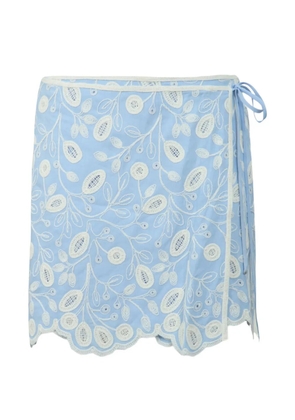 Simkhai Delaney embroidered wrap mini skirt - Blue