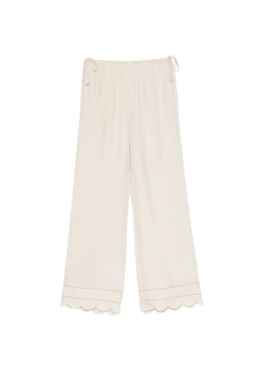 The Garment Darling scalloped-edge side-tie trousers - Neutrals