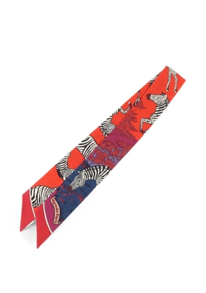 Hermès Pre-Owned Twilly zebra-print scarf - Red