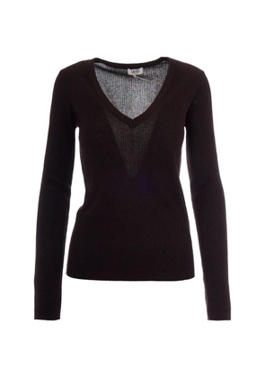 LIU JO lamé sweater - Brown