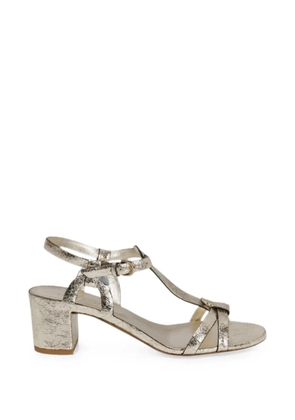 Del Carlo Betty cracked-effect leather sandals - Gold