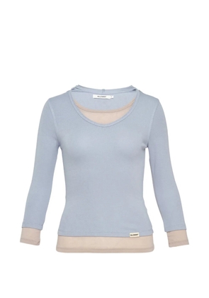 GLOWNY layered-design hoodie - Blue