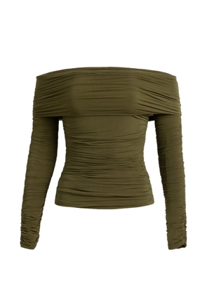 Silvia Tcherassi Estelle off-shoulder ruched jersey - Green