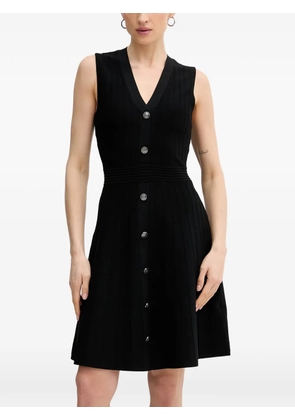 GUESS USA ribbed-knit button-down mini dress - Black
