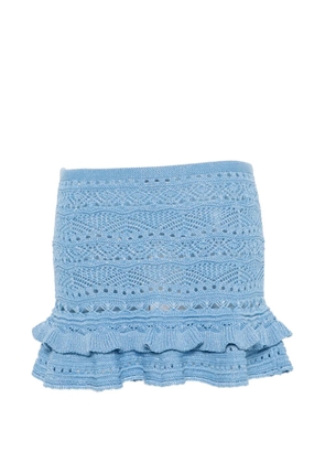 Retrofete Florrie ruffled crochet mini skirt - Blue