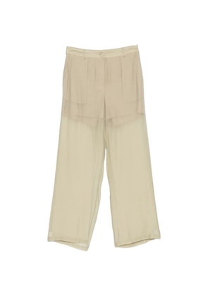 Su sheer-panel wide-leg trousers - Green