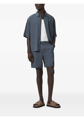 AllSaints logo-print oversized short-sleeve shirt - Blue