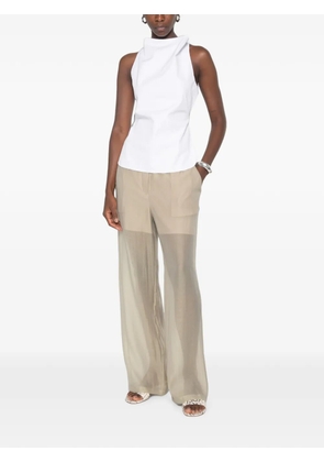 Su sheer-panel wide-leg trousers - Green