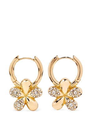 YOJ Luna Mini crystal flower hoop earring - Gold