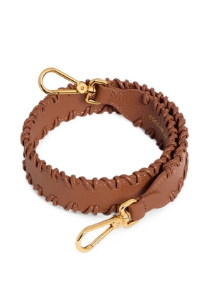 Coccinelle whipstitch-trim leather bag strap - Brown