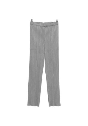 Pleats Please Issey Miyake pleated-design cropped trousers - Grey