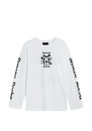 Simone Rocha graphic-print long-sleeve T-shirt - White